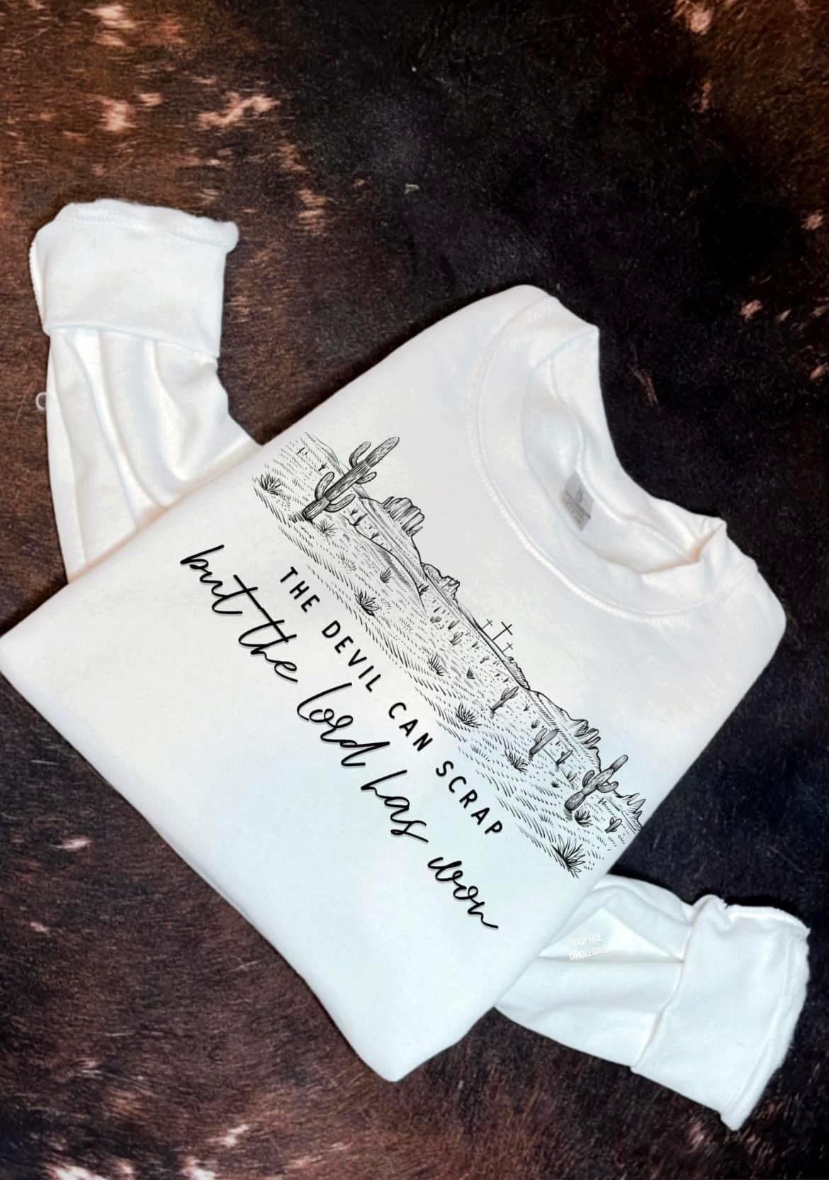 the Lord has won graphic on white - RTS