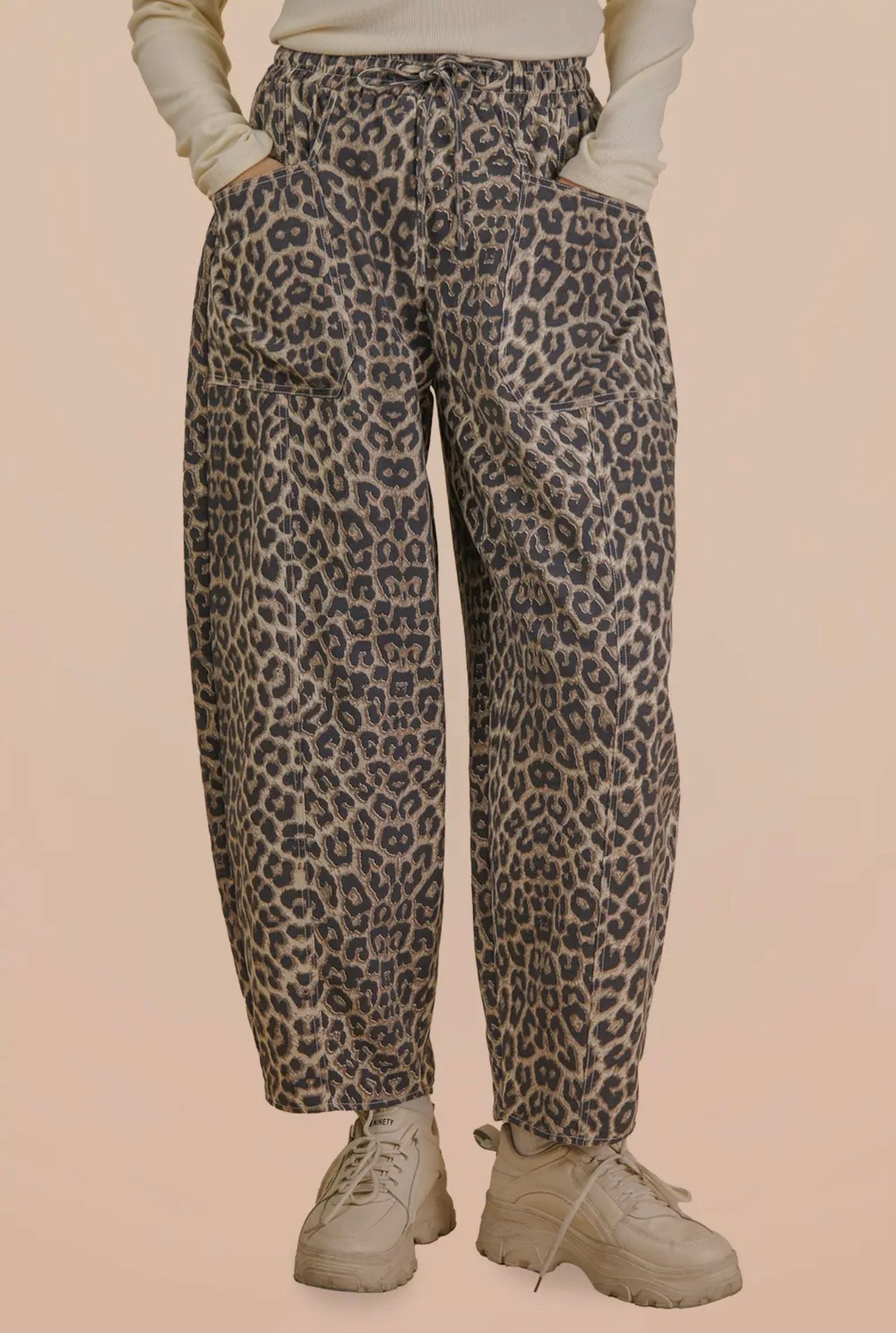 LEOPARD BARREL PANTS