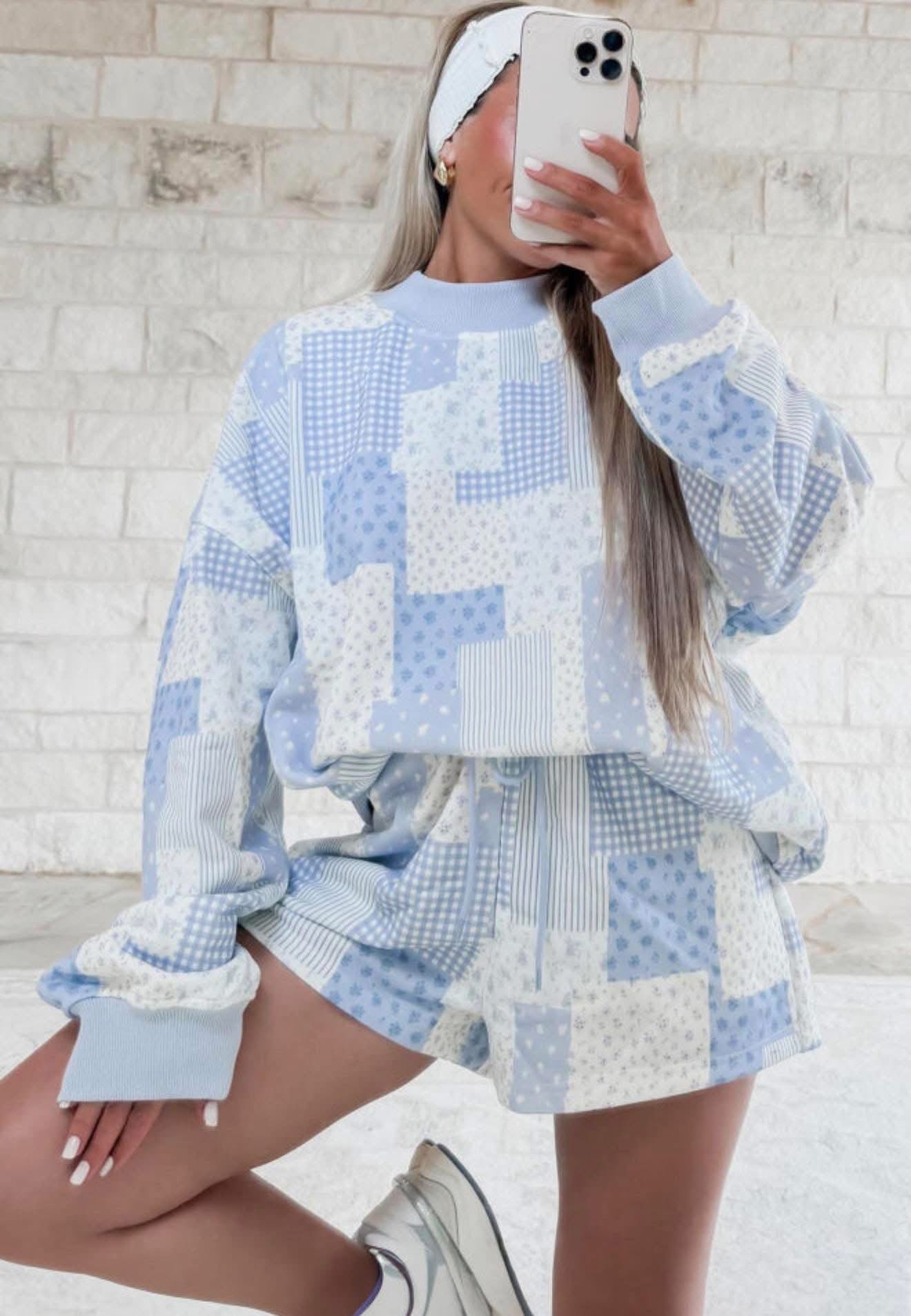 SKY BLUE PATCHWORK SET