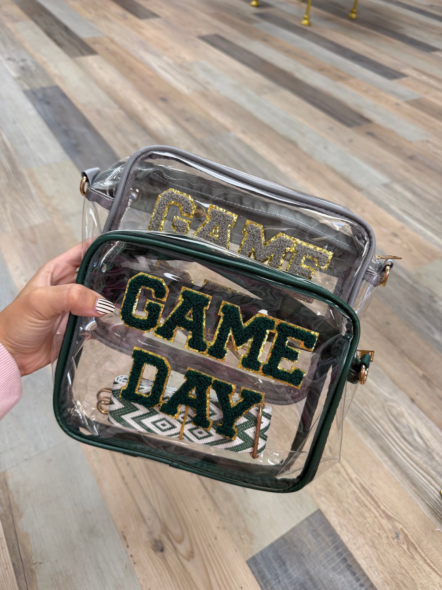clear game day bags with strap