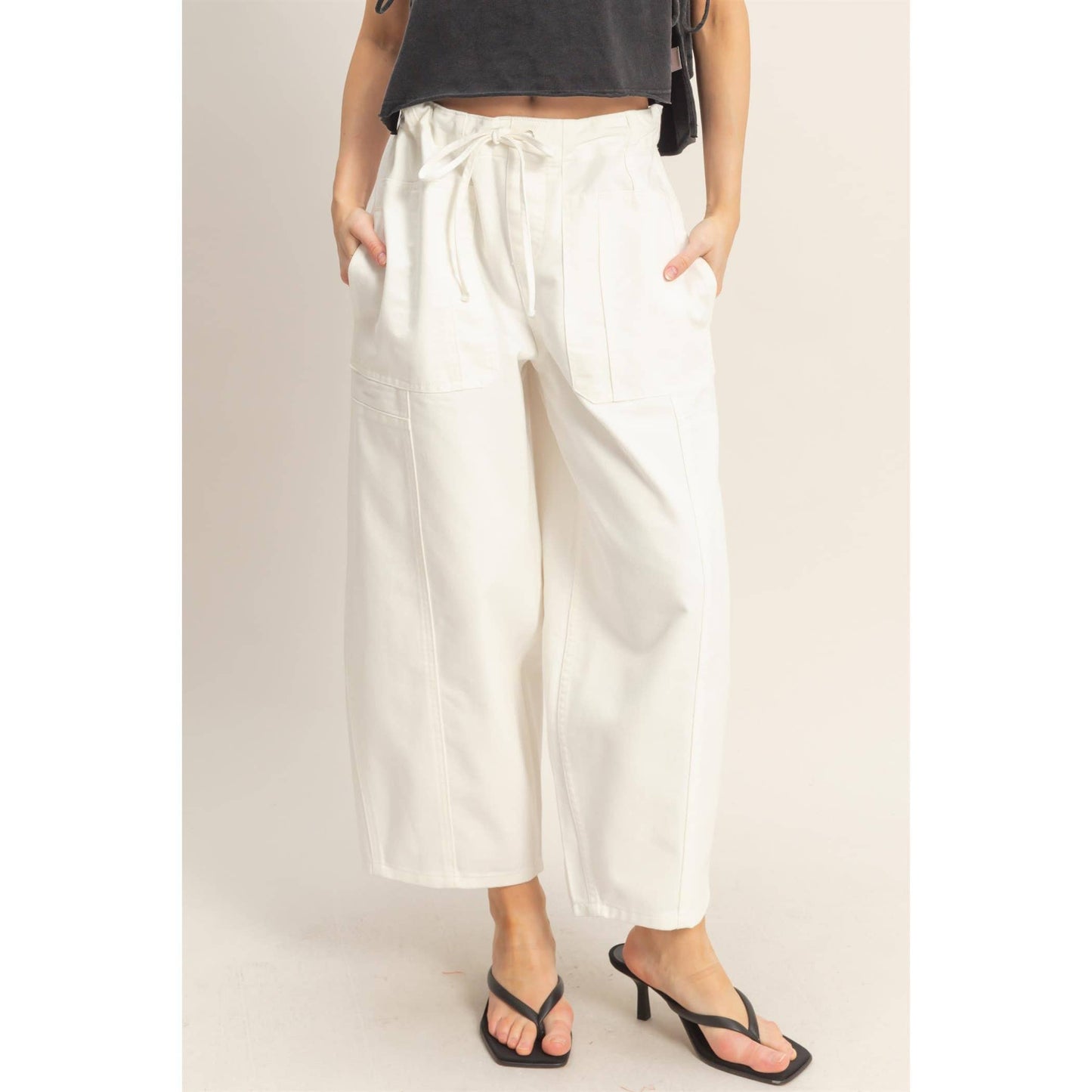 White Wide Pants