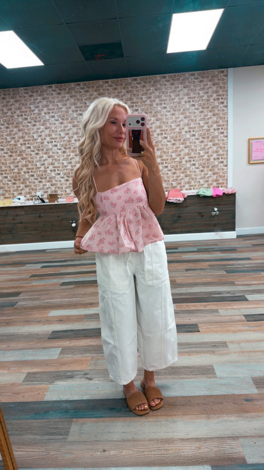 Floral Seersucker Babydoll Top
