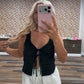 Sleeveless Tie-Front Top