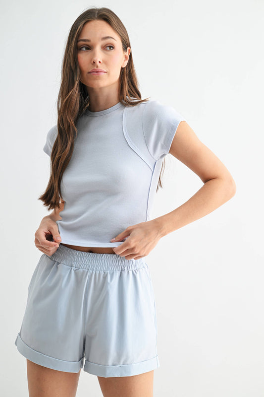 Ridge Raglan Ribbed Baby Tee