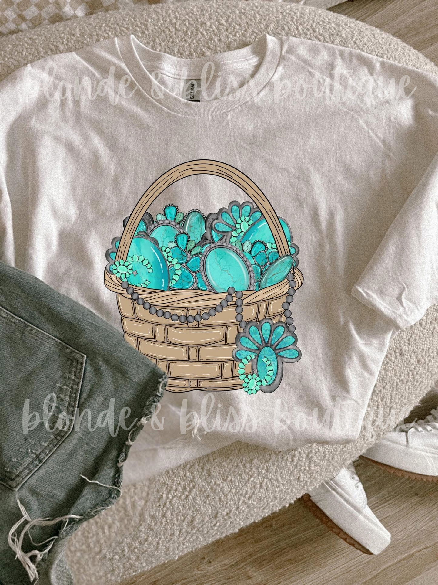 Easter basket of turquoise