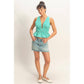 Striped Tie Front Peplum Sleeveless Top
