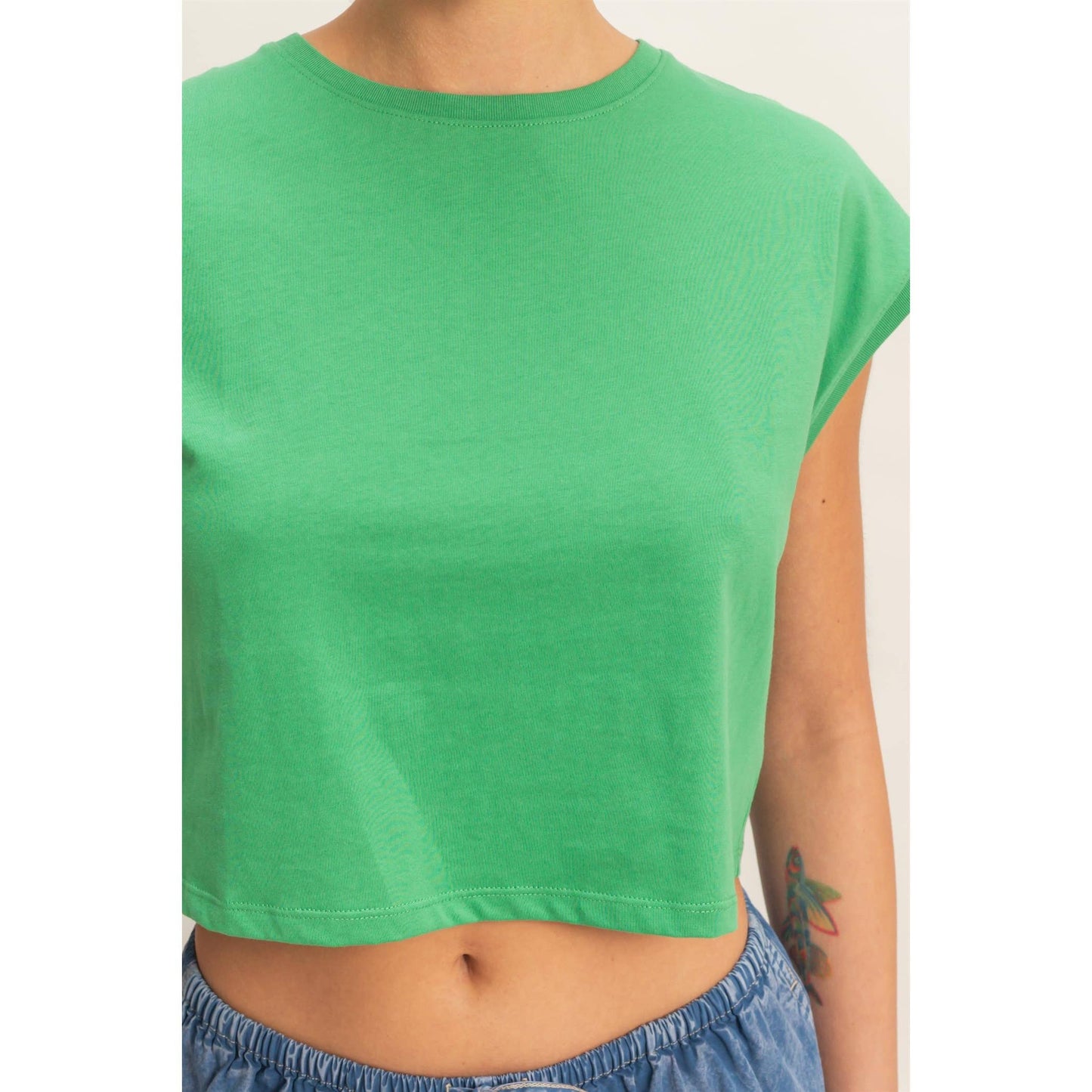 Classic Crew Neck Sleeveless Top