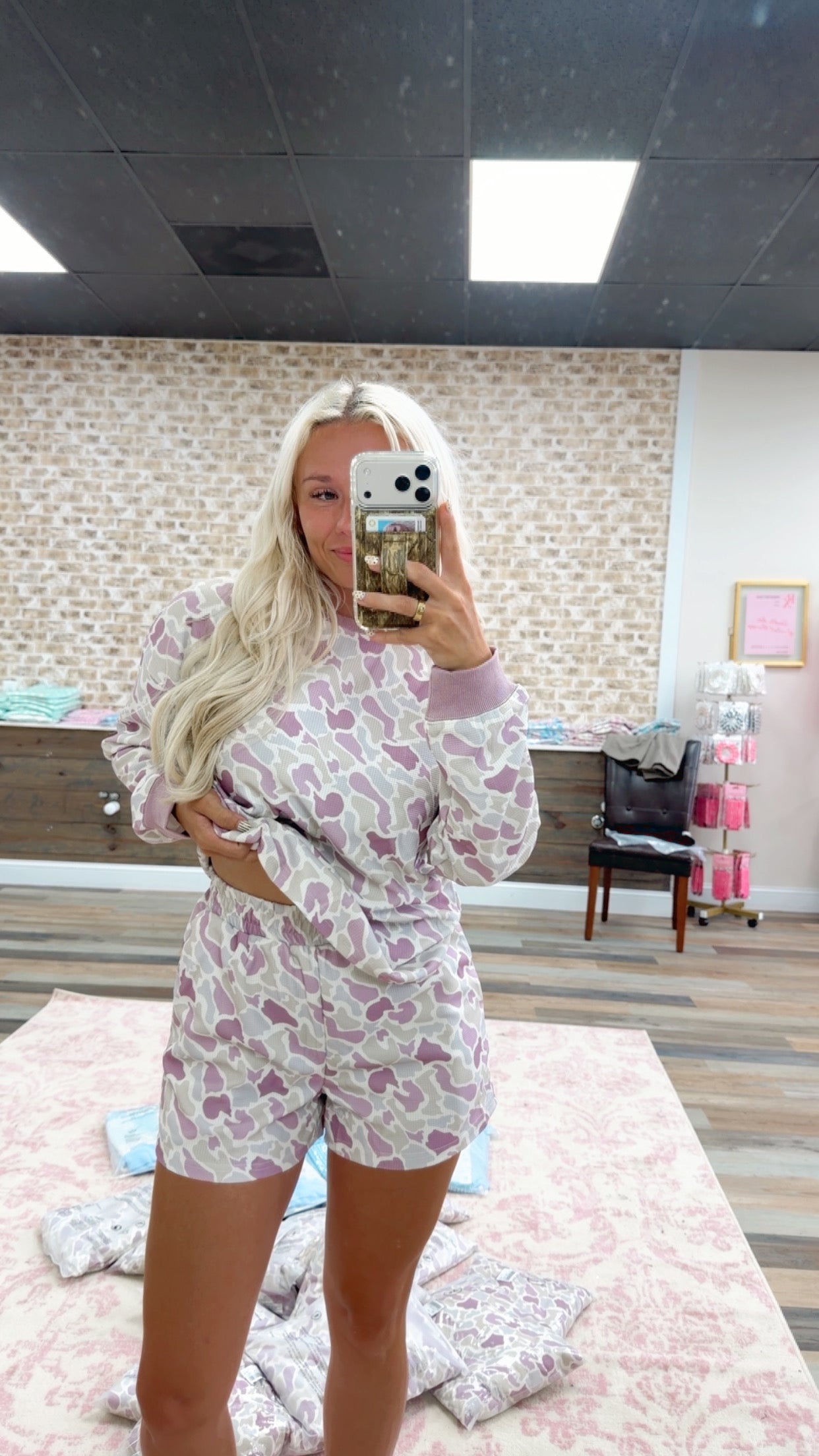 CAMO WAFFLE KNIT SET