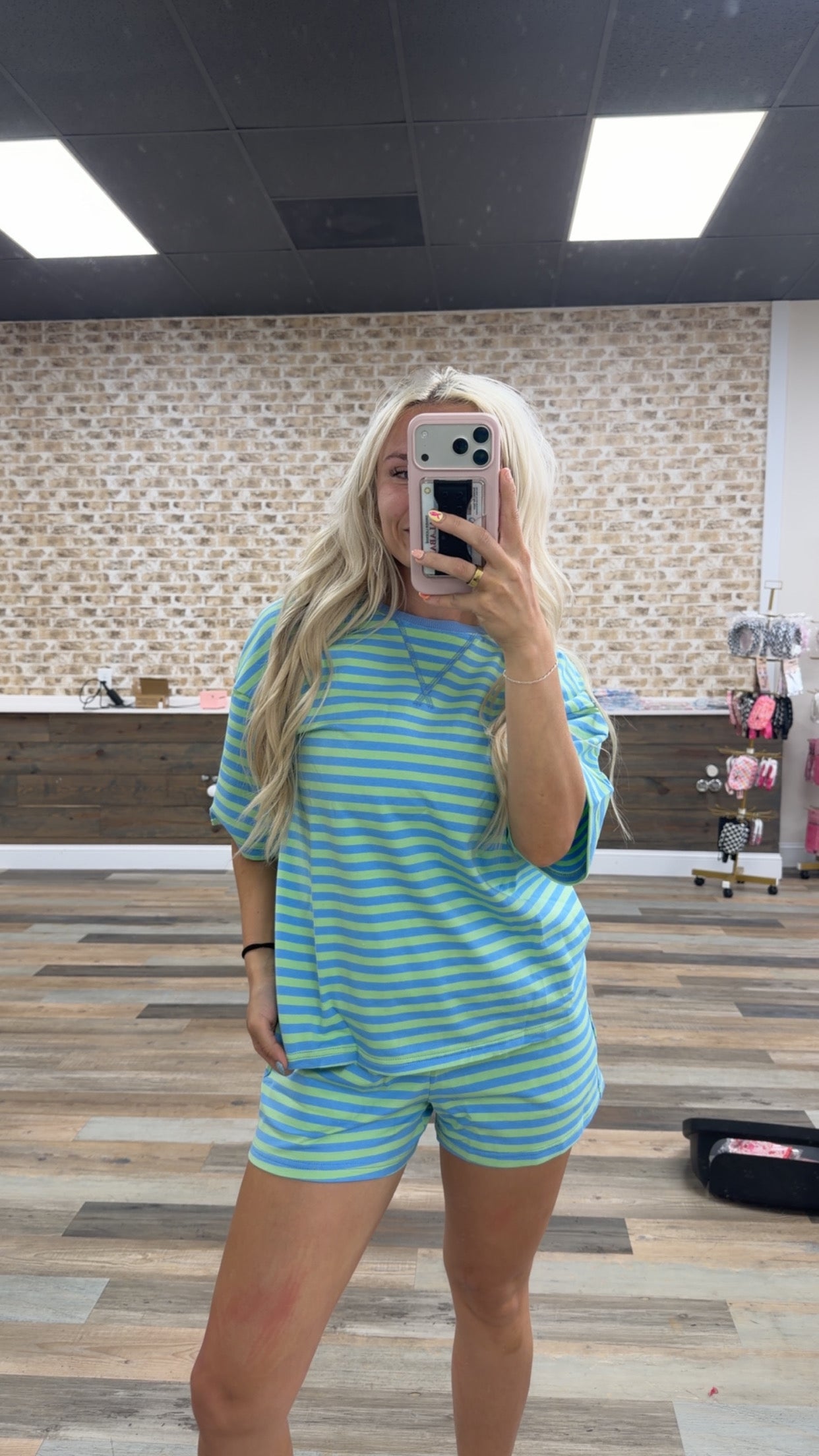 two piece set (two tone blue / green and blue)
