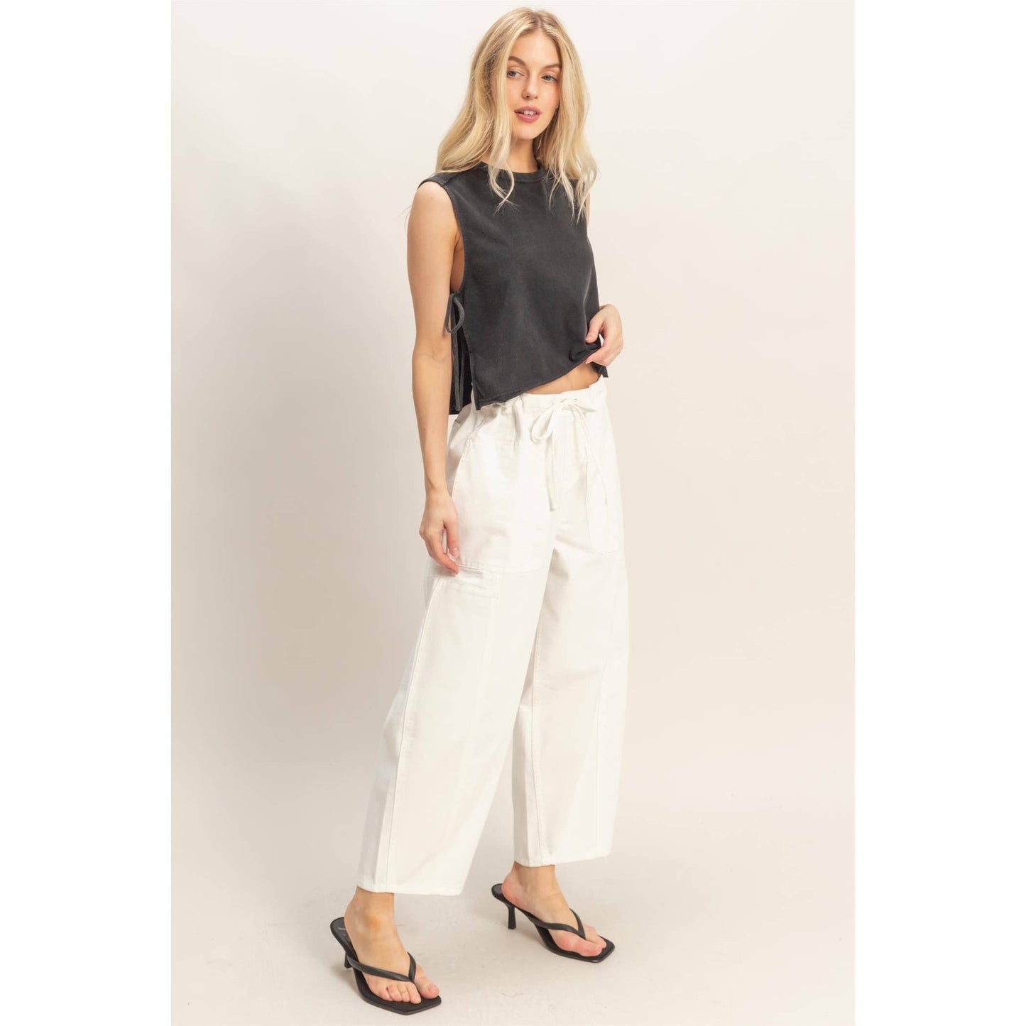 White Wide Pants