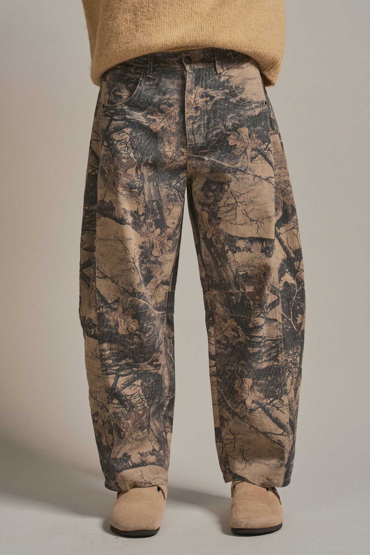 Camo Print Cotton Balloon Pants