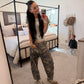 Camo Print Cotton Balloon Pants