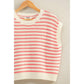 Striped Sleeveless Crew Neck Top