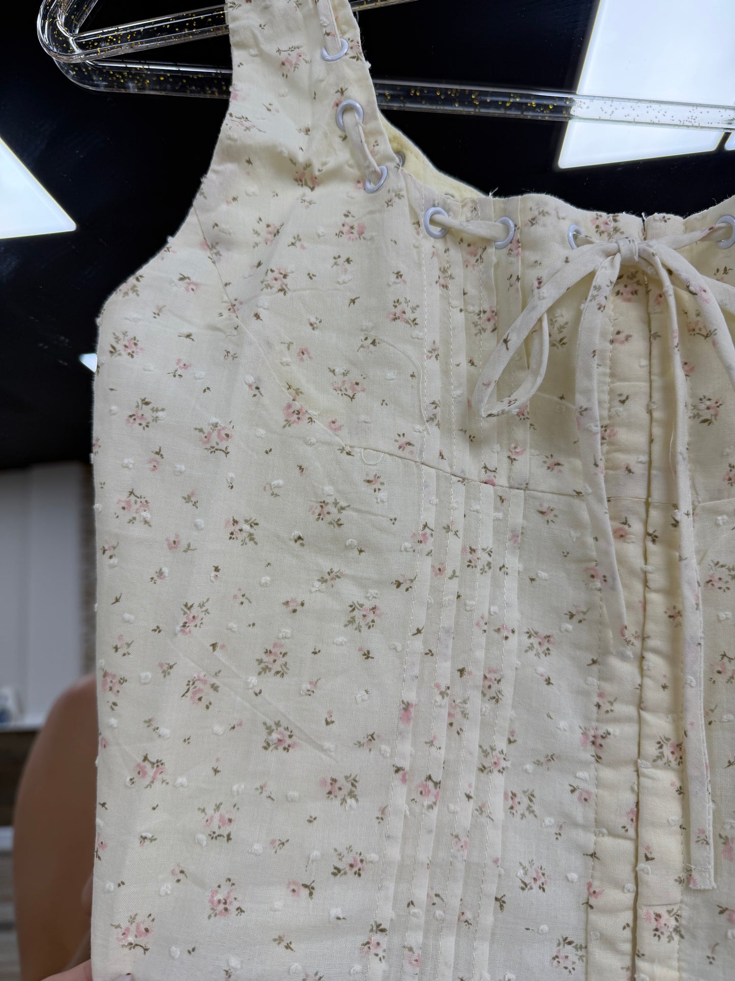 Floral Tie Front Corset Top