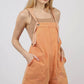 washed cotton denim overall romper