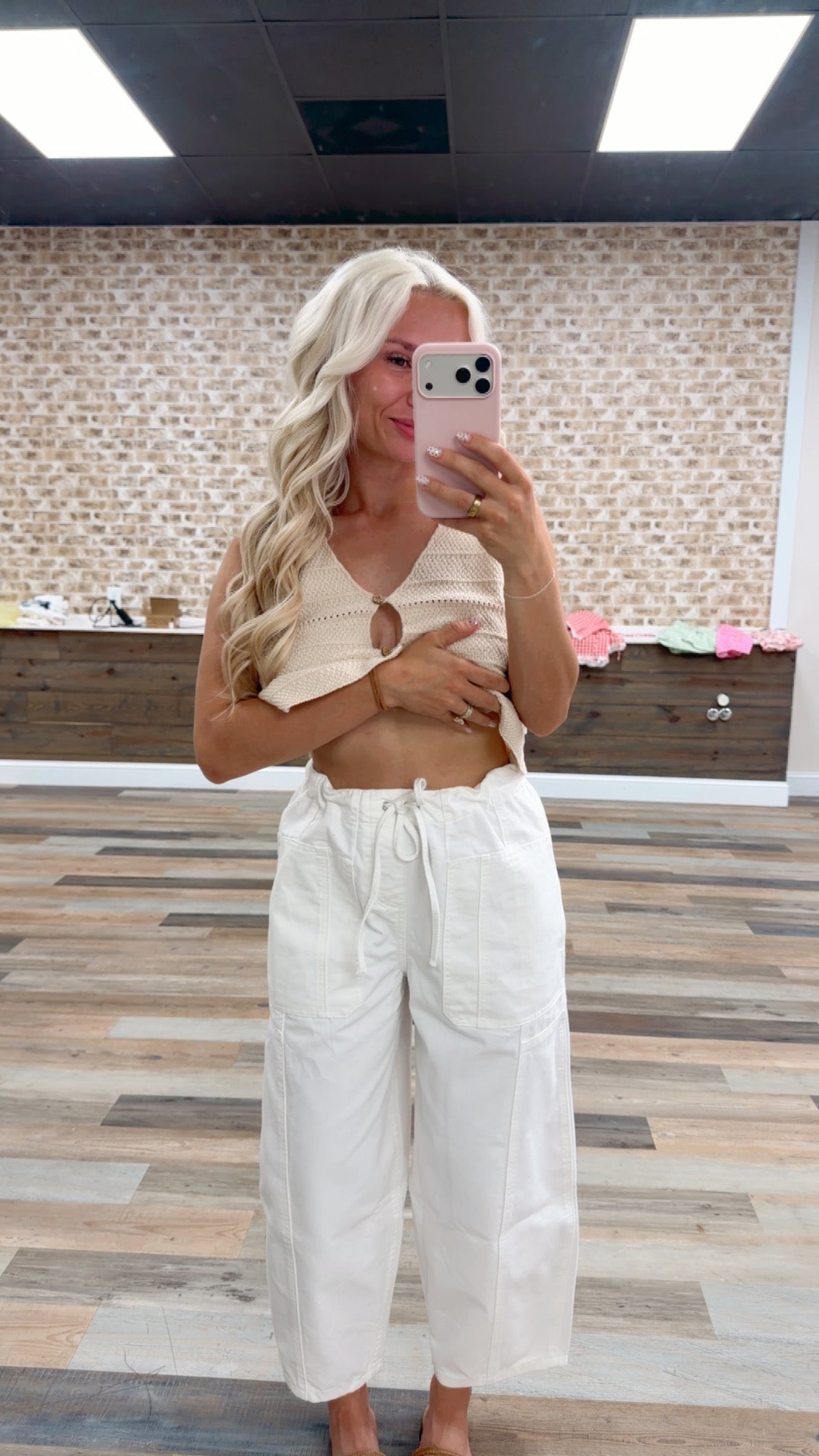 V-Neck Textured Sleeveless Knit Vest