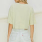 pastel green drop shoulder crop top