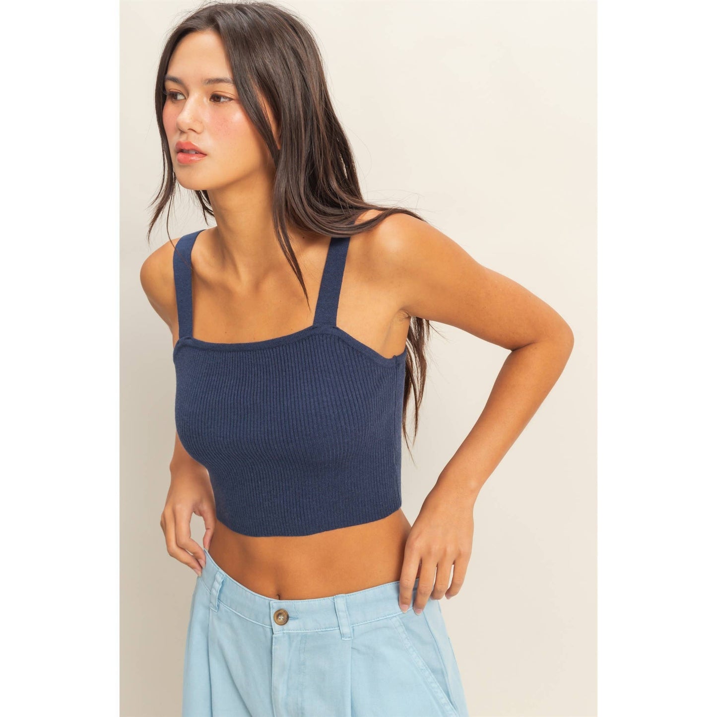 Ribbed Cropped Tank Top