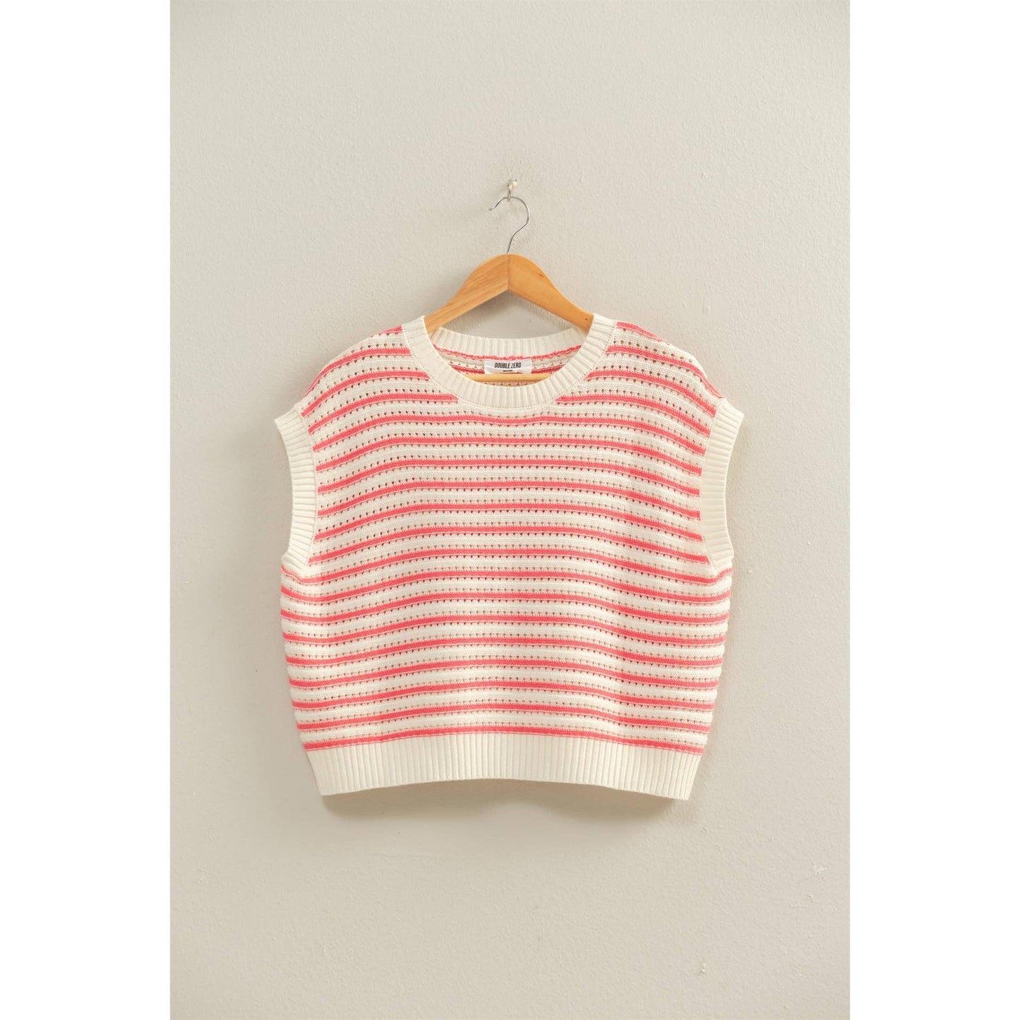 Striped Sleeveless Crew Neck Top