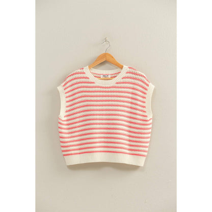 Striped Sleeveless Crew Neck Top