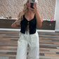 Sleeveless Tie-Front Top