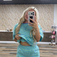 two piece set (two tone blue / green and blue)