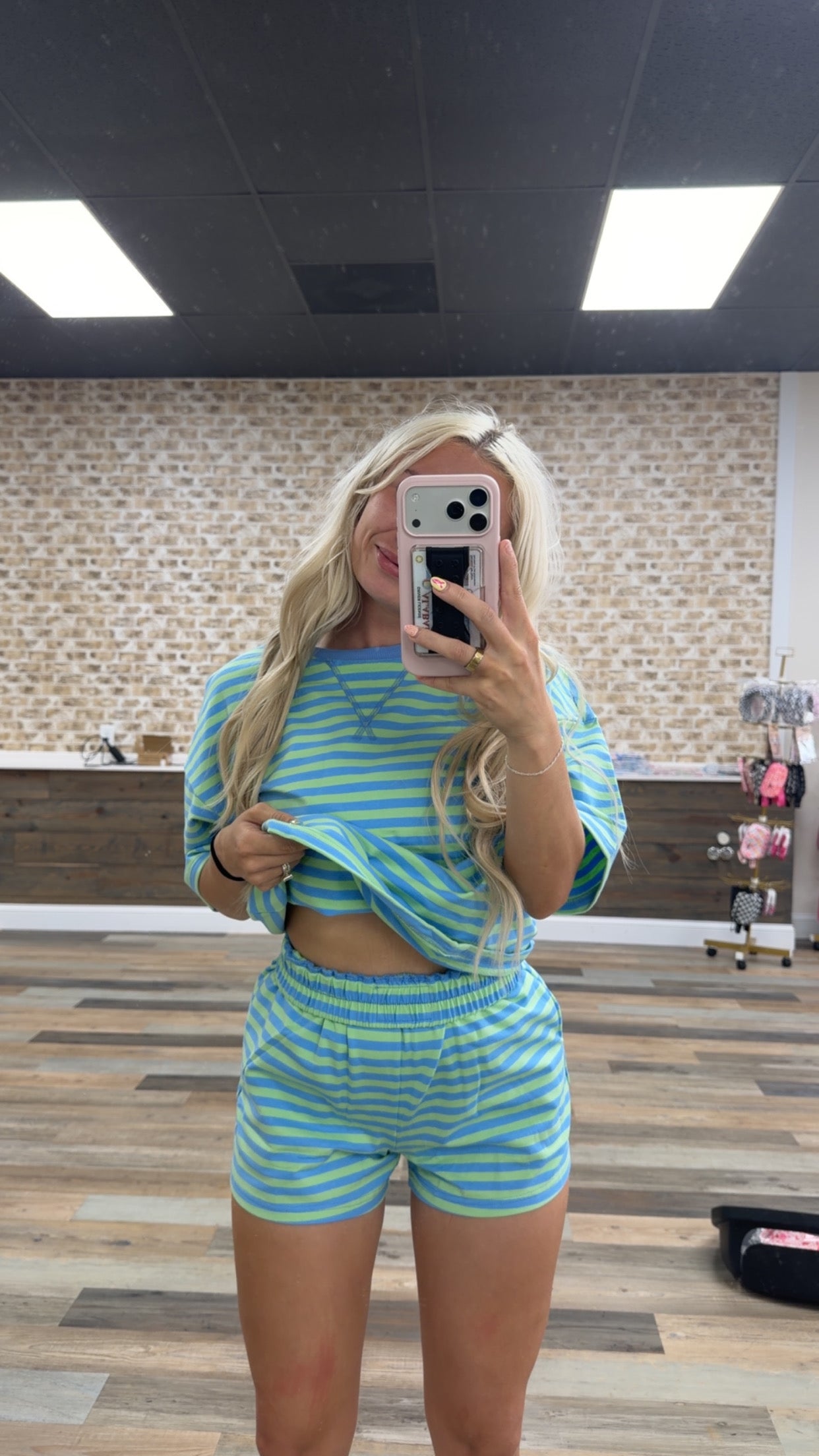 two piece set (two tone blue / green and blue)