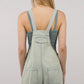 washed cotton denim overall romper