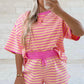strawb banana striped set