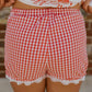 red picnic shorts