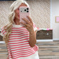 Striped Sleeveless Crew Neck Top