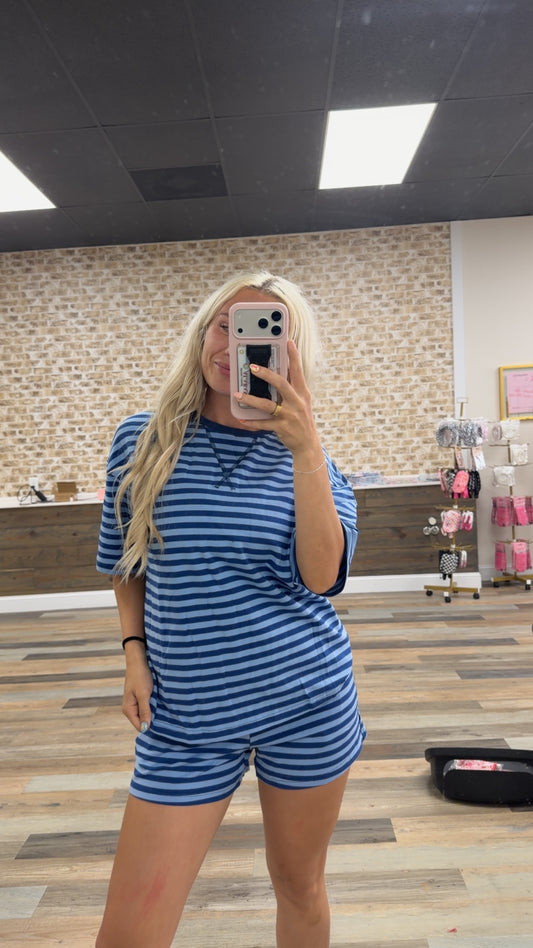 two piece set (two tone blue / green and blue)