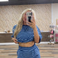 two piece set (two tone blue / green and blue)
