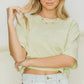 pastel green drop shoulder crop top
