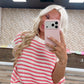 Striped Sleeveless Crew Neck Top
