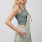 washed cotton denim overall romper