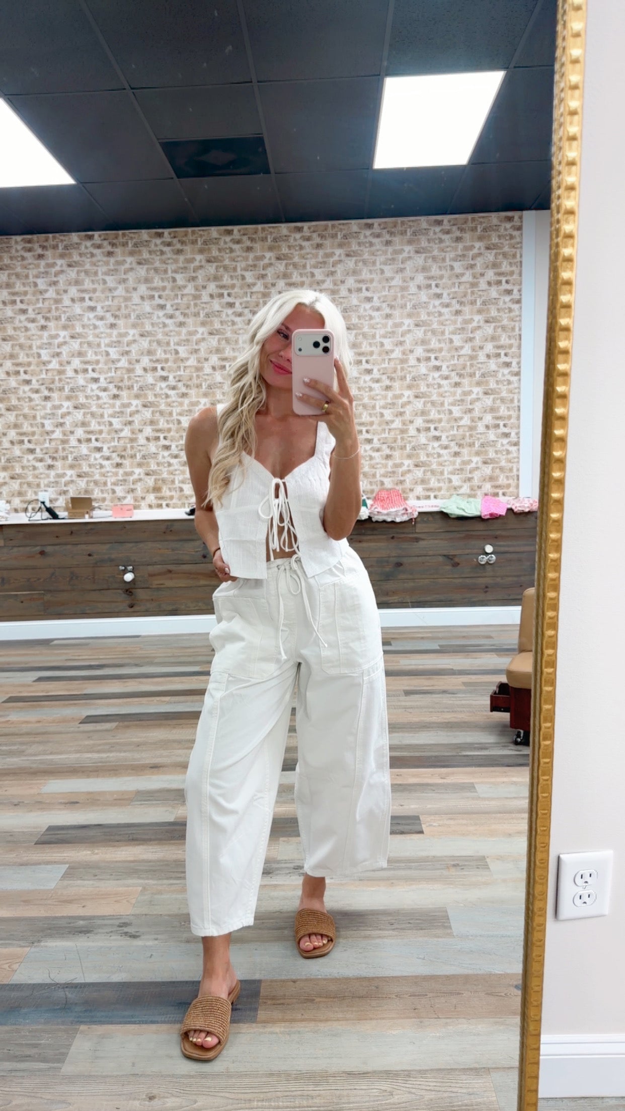 Sleeveless Tie-Front Top