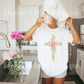 floral bow cross graphic