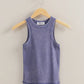 dusty indigo / washed ribbed round neck tank