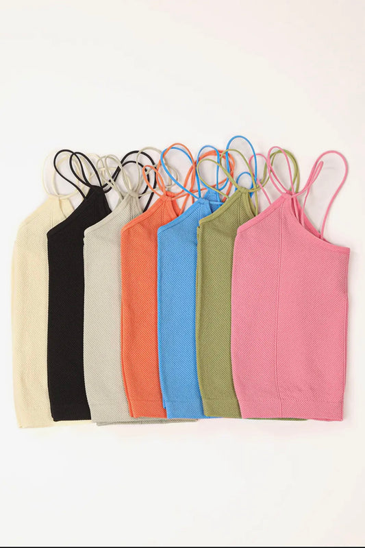 double strap slim fit tank - 4 colors