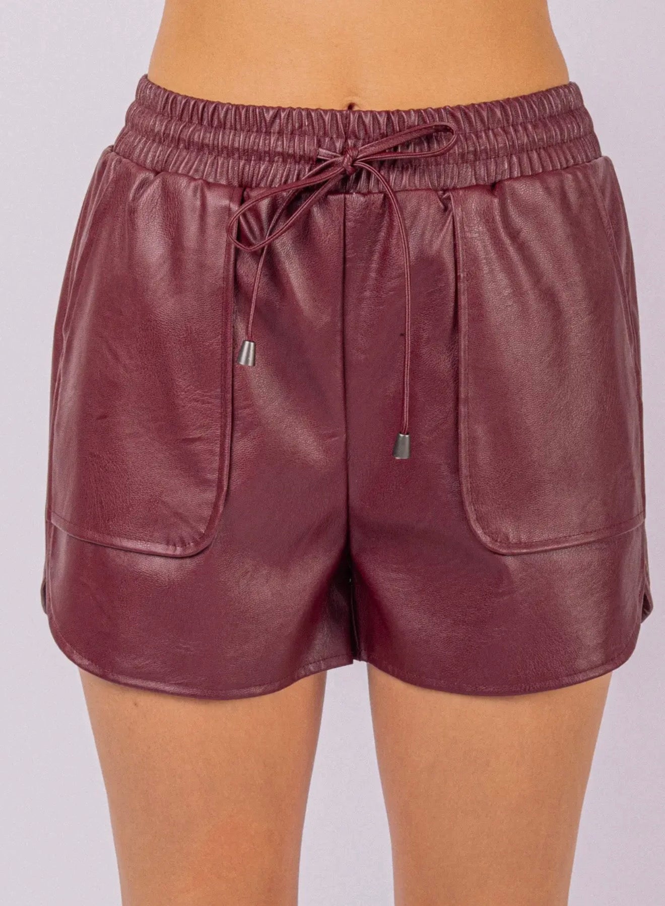 FAUX LEATHER SHORTS