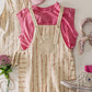 pink floral print overall romper