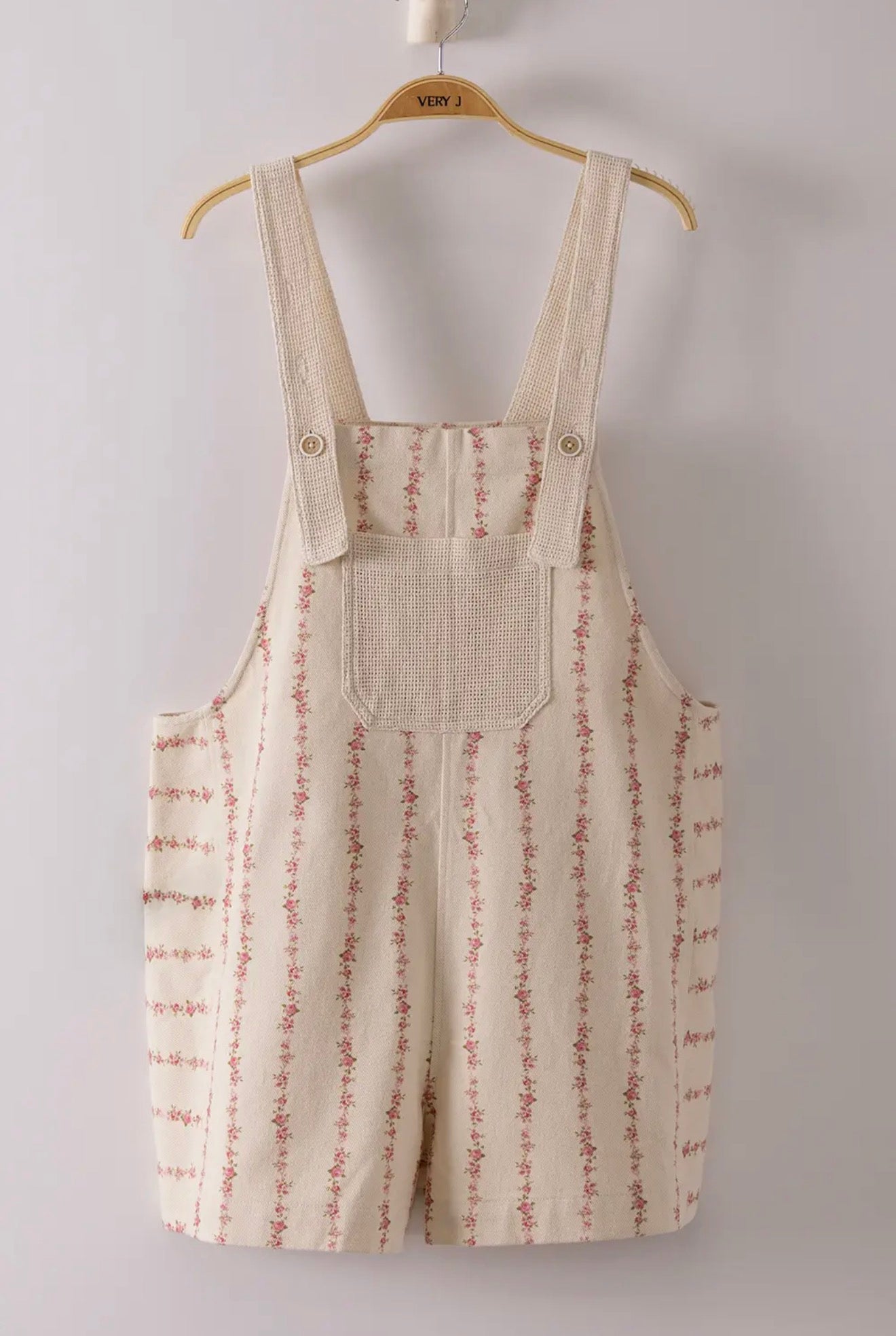 pink floral print overall romper