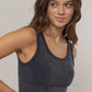 black / washed seamless cropped tank