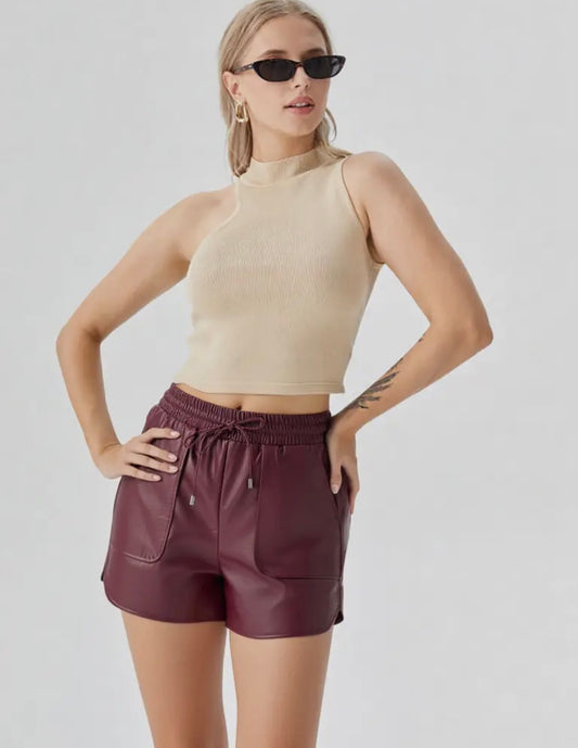 FAUX LEATHER SHORTS