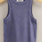 dusty indigo / washed ribbed round neck tank