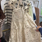 lace detail floral overall dress