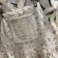 lace detail floral overall dress