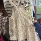 lace detail floral overall dress