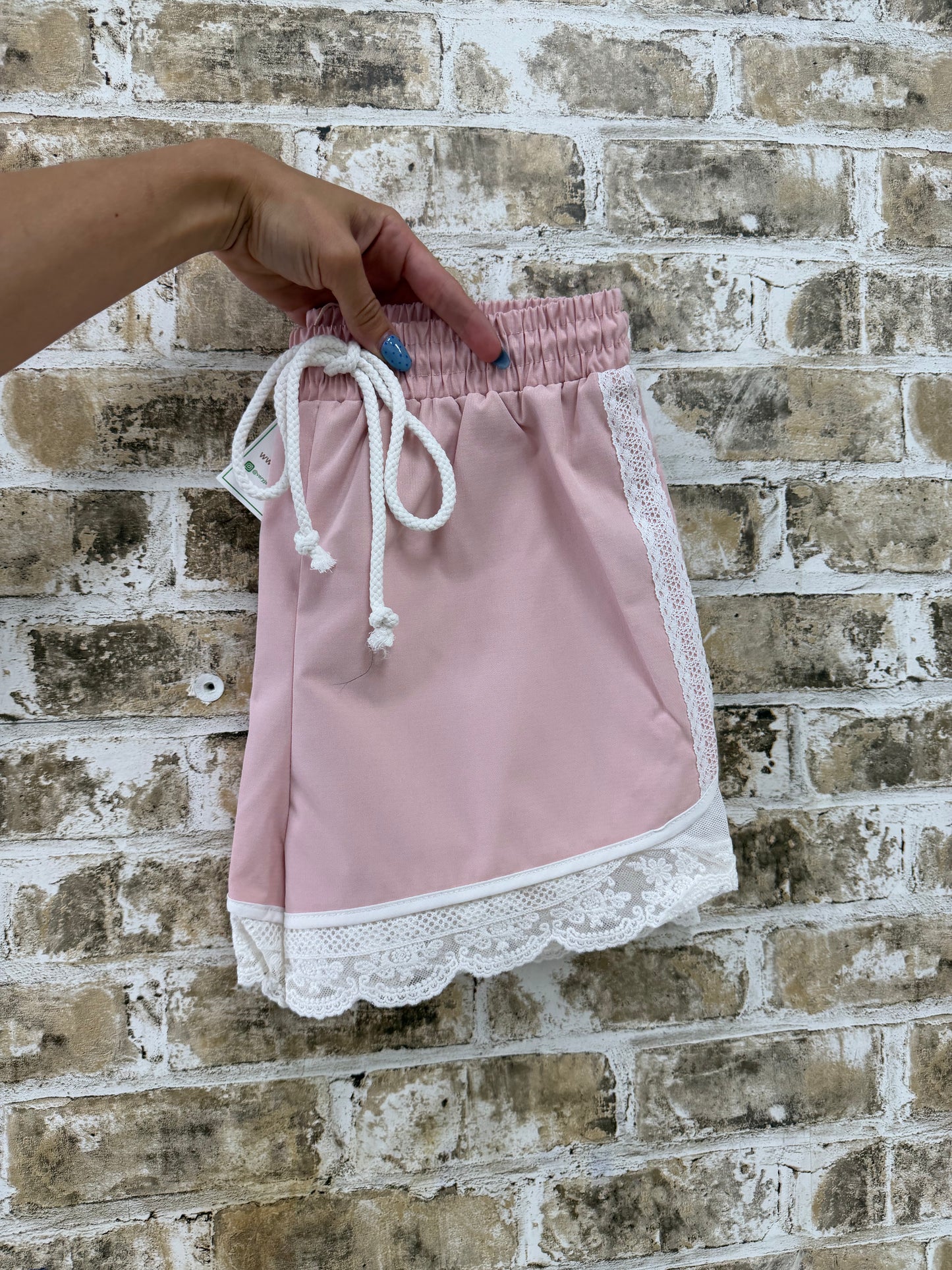 lace trim activewear shorts - pink, green + navy!